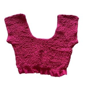 Free People Ruched Pink Crop Top | M
